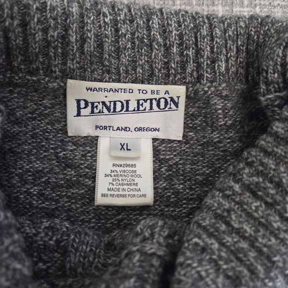 Pendleton Women’s Mockneck Sweater Merino Wool Blend Cable Heather Gray L/XL ** - Picture 7 of 11
